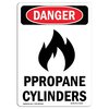 Signmission Safety Sign, OSHA Danger, 18" Height, Propane Cylinders, Portrait OS-DS-D-1218-V-1538